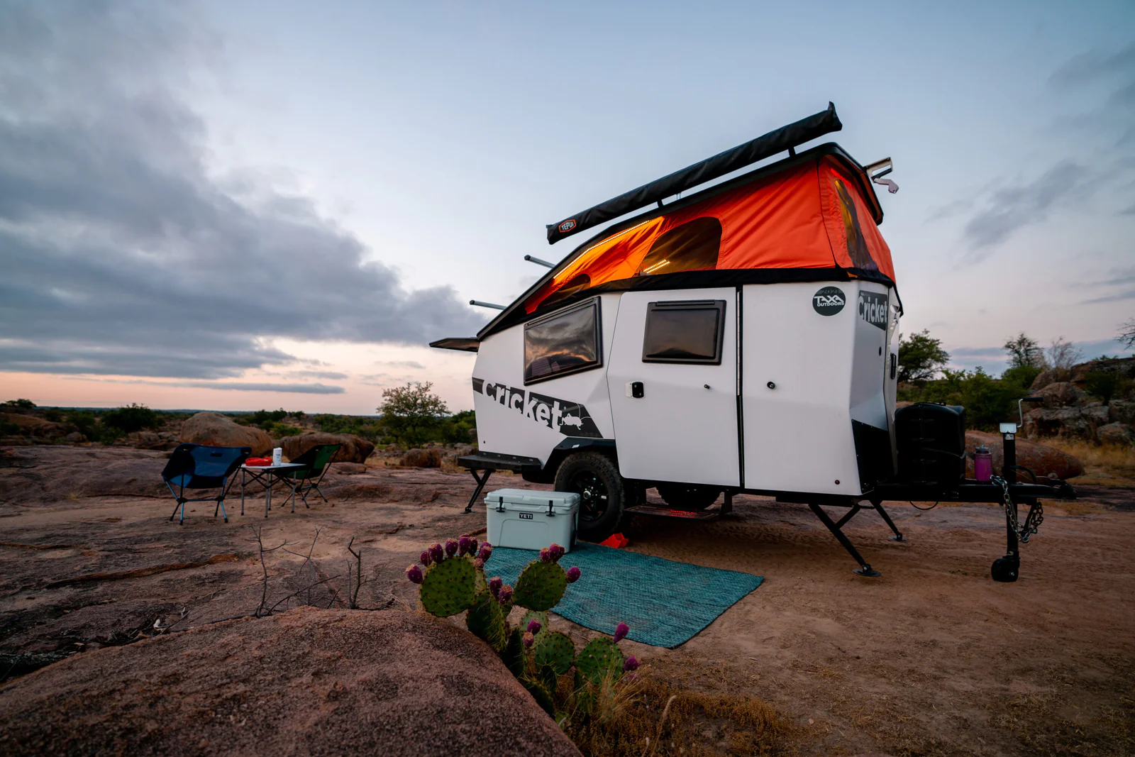 If you're looking for a great option for off road travel trailers, the Taxa Outdoors Cricket Overland is perfect for adventures seeking maneuverability. 